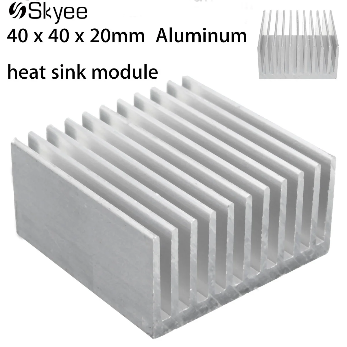 

40 x 40 x 20mm Aluminum Heat Sink IC Heatsink Cooling Fin For CPU LED Power Active Component