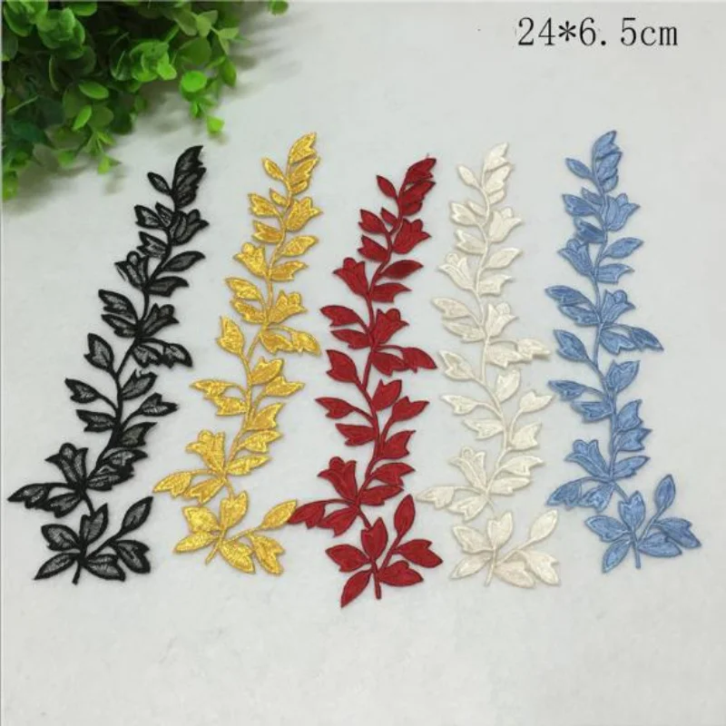 

Wholesale 20pcs 24*6.5CM Embroidered Sewing On Patch Iron-On Patch Stickers For Clothes Sewing Fabric Applique Supplies YH50