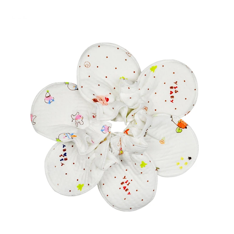 Перчатки хлопковые для новорожденных мальчиков и девочек 5 пар/Лот От 0 до 3