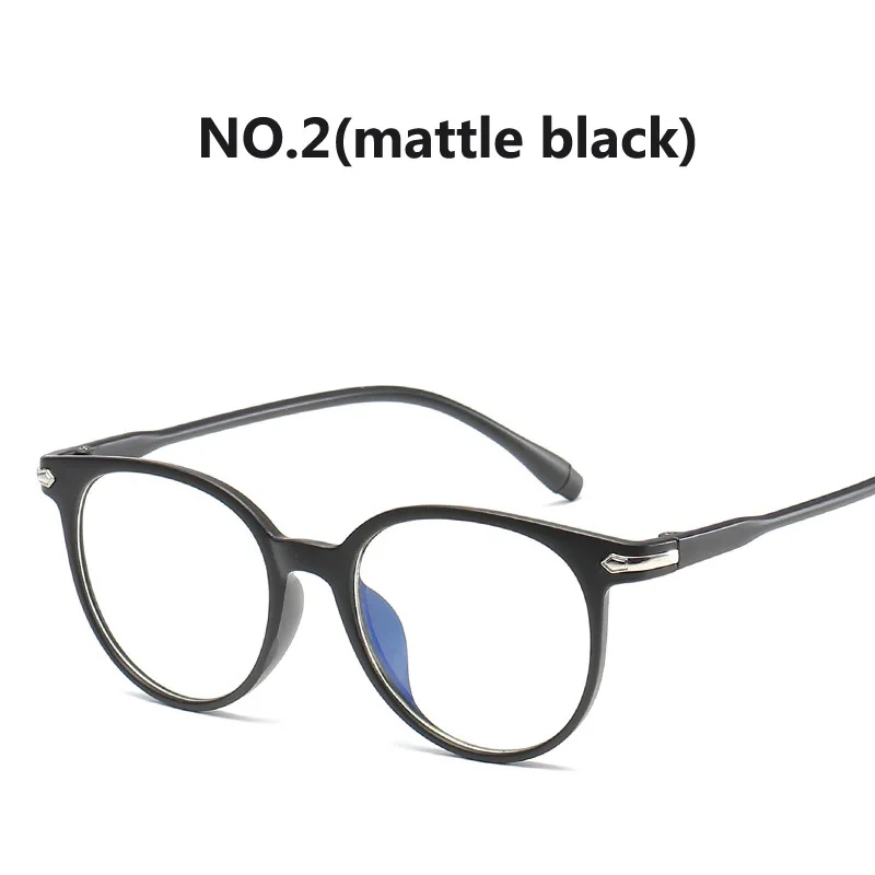 matte black Женские очки прозрачные анти-голубые легкие очки для работы за компьютером очки для геймеров винтажные круглые поддельные очки Оптическая оправа для очков - Цвет оправы: matte black