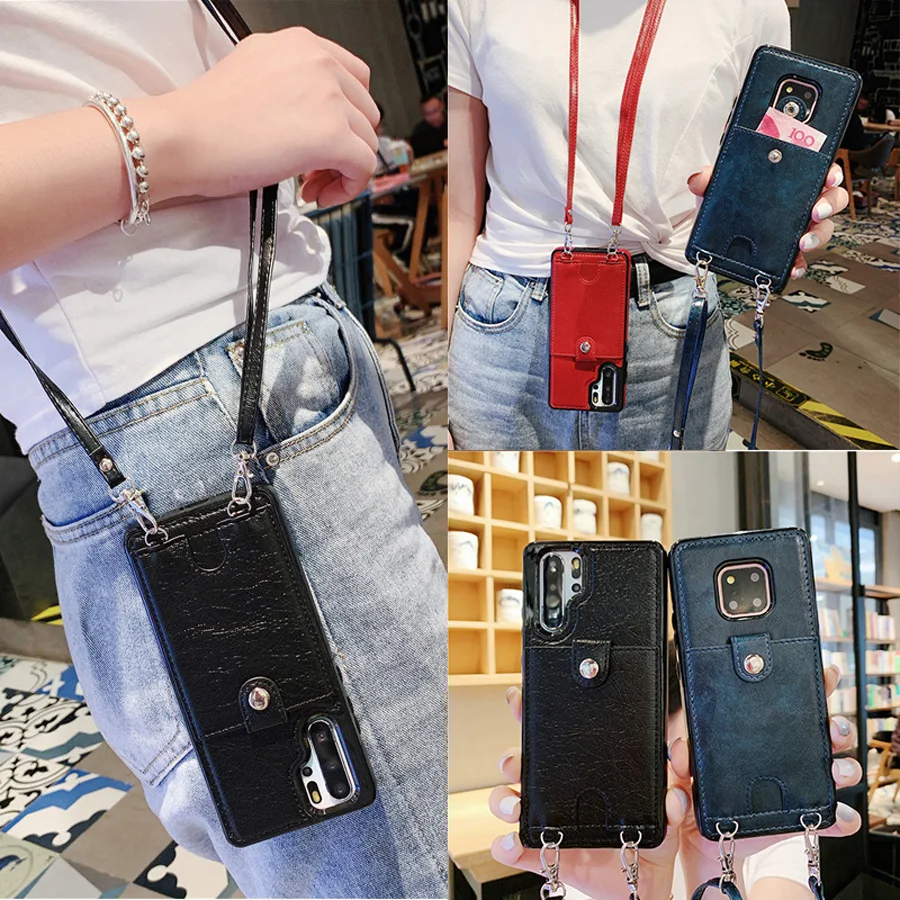 Чехол бумажник для huawei mate 20 pro lite P40 P30 роскошный противоударный защитный чехол из