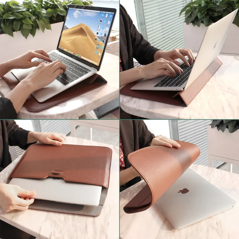 Для Macbook Air 13 11 дюймов чехол, чехол-кошелек для Macbook Pro 13 15 retina ультра тонкая сумка для переноски с подставкой