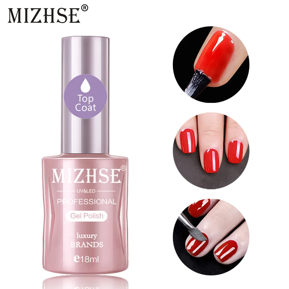 MIZHSE 18 мл Топ пальто 1 бутылка УФ гель для ногтей длинные прочный ноготь праймеры