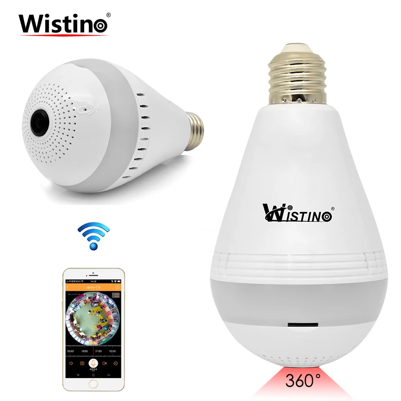 Wistino HD 1080P ip камера безопасности беспроводная видеонаблюдения VR панорамная лампа