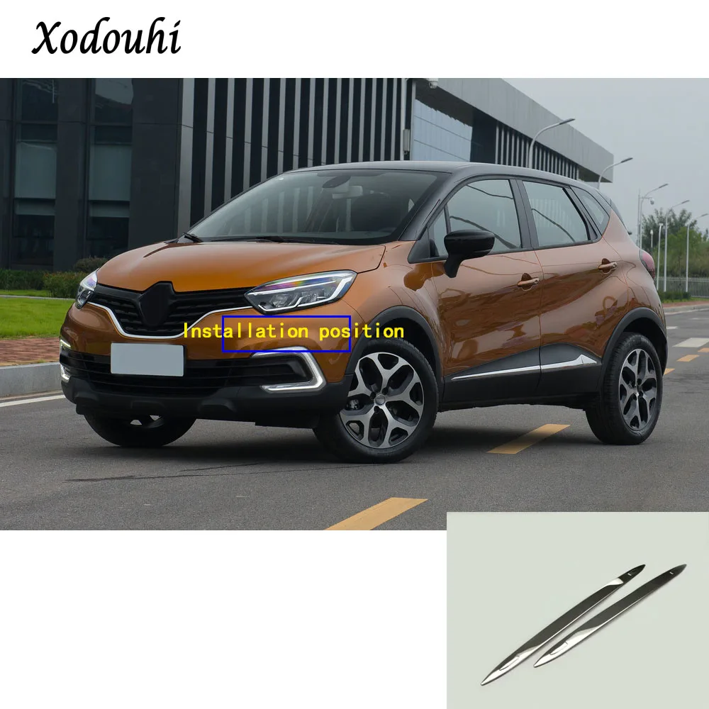 

Автомобильная наклейка для Renault Captur Kaptur 2015 2016 2017, защита углов переднего бампера, рамка для отделки, нержавеющая сталь, защита от царапин