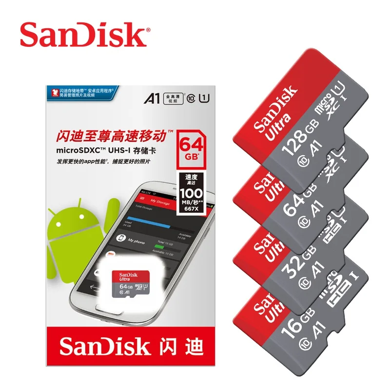 Карта памяти Sandisk Micro SD 16 ГБ 32 64 128 80 МБ/с./с|Карты памяти| |