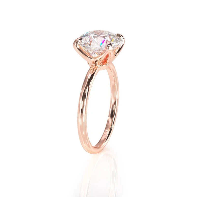 GUYINKU 5x7 мм овальная огранка EF цвет Moissanite Halo Кольцо с твердым 14 к розовое золото обручальное кольцо для женщин ювелирные украшения