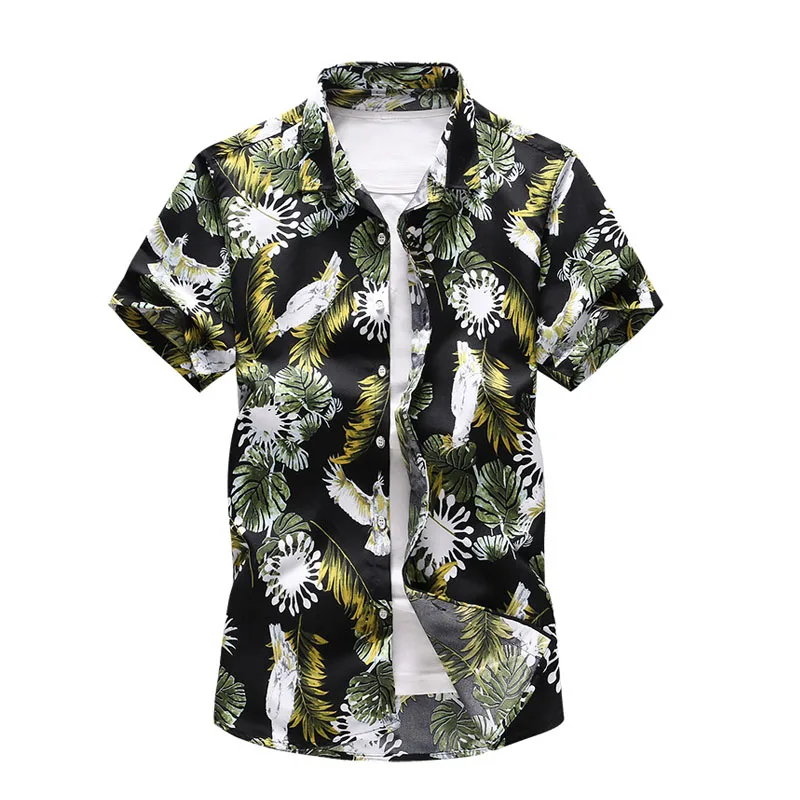 

45KG-120KG Summer Cool Comfortable Hawaiian Beach Button Down Short Sleeve Floral Shirts 5XL 6XL 7XL