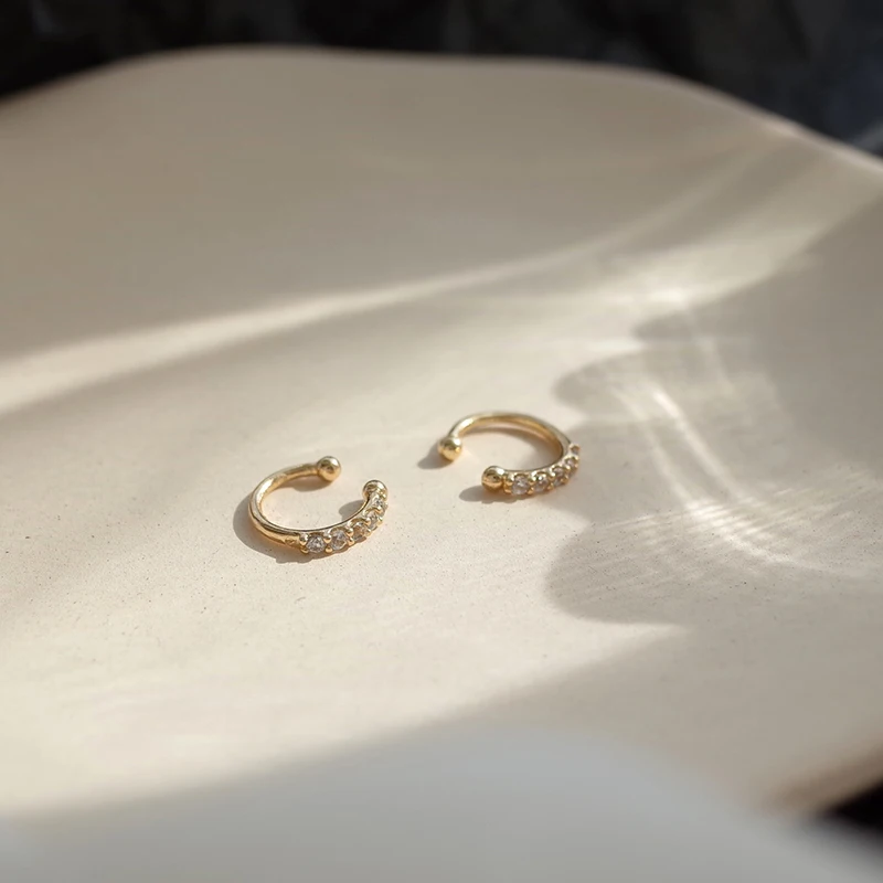 Женские серьги-манжеты Peri'sBox маленькие серьги-кольца с кубическим цирконием не