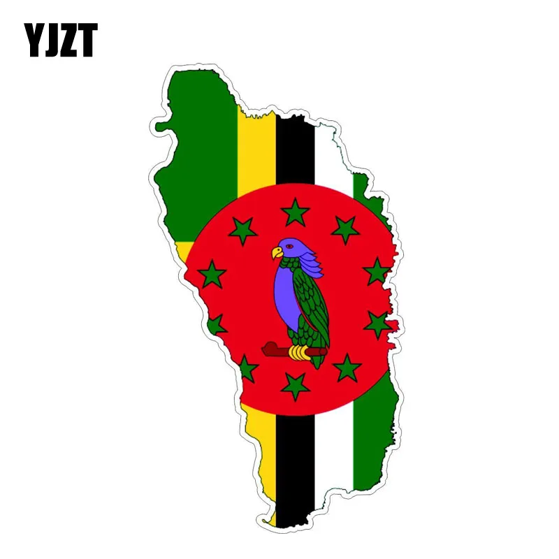 

YJZT 8.8CM*16.3CM Car Sticker Dominica Flag Map Decal Accessories 6-1211