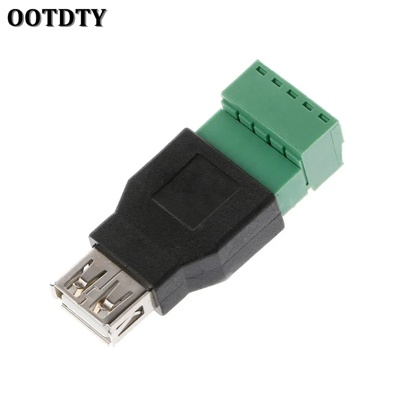 Female OOTDTY 1 шт. USB Женский Винт Разъем USB штекер с защитным разъемом USB2.0 Женский Джек USB женский винт терминал - Цвет: Female