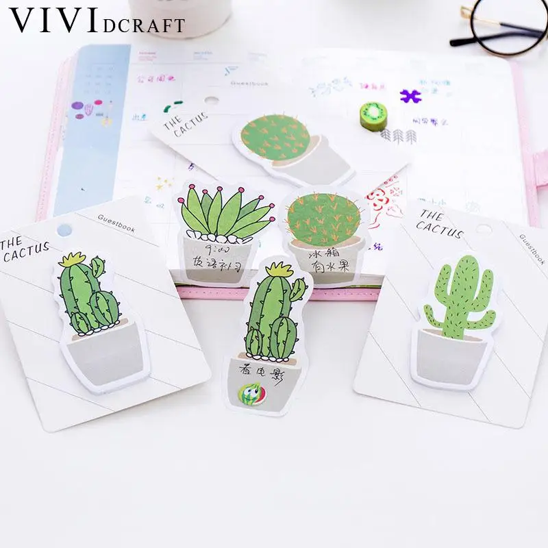 Vividcraft мультфильм Label Стикеры кактус индекс Примечания ручной инструмент Papelaria