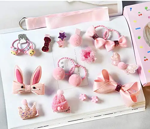 54 шт. аксессуары для волос в подарочной коробке с разноцветными милыми