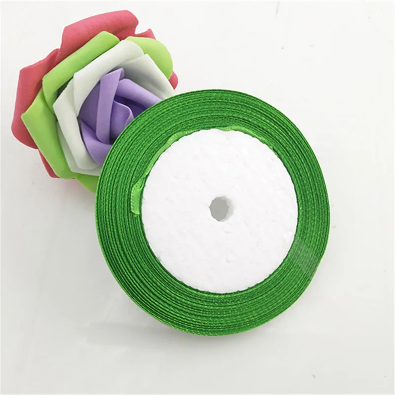 CD-11 Light green 25 ярдов/рулон 6 мм Ширина красочные шелковые атласные ленты Свадебная вечеринка украшения подарок ремесло тканевая лента для шитья ткань ленты DIY - Цвет: CD-11 Light green