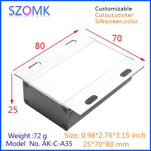 Szomk новая Электроника adonizing алюминиевый корпус (1 шт.) 25*70*80 мм экструдированный