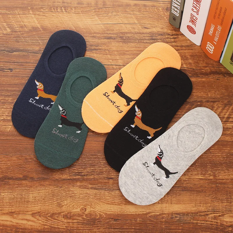 5 пар Высокое качество Мужские повседневные хлопковые носки такса Лось модные
