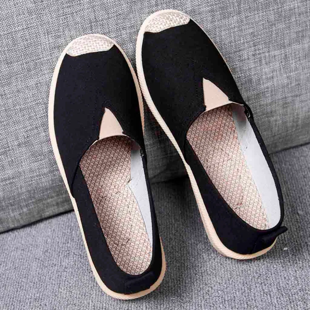 Женские однотонные туфли на танкетке большие размеры Повседневная дышащая обувь