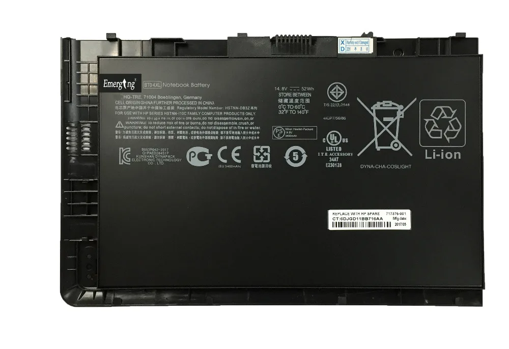 14,8 v 52Wh аккумулятор для ноутбука hp EliteBook Folio 9470 9470M серии HSTNN-IB3Z HSTNN-I10C BT04XL BA06 687517-1C1