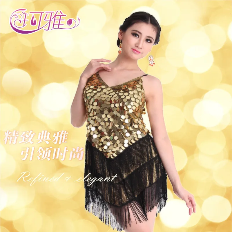 Женское платье для латинских танцев серебристые золотистые синие сексуальные