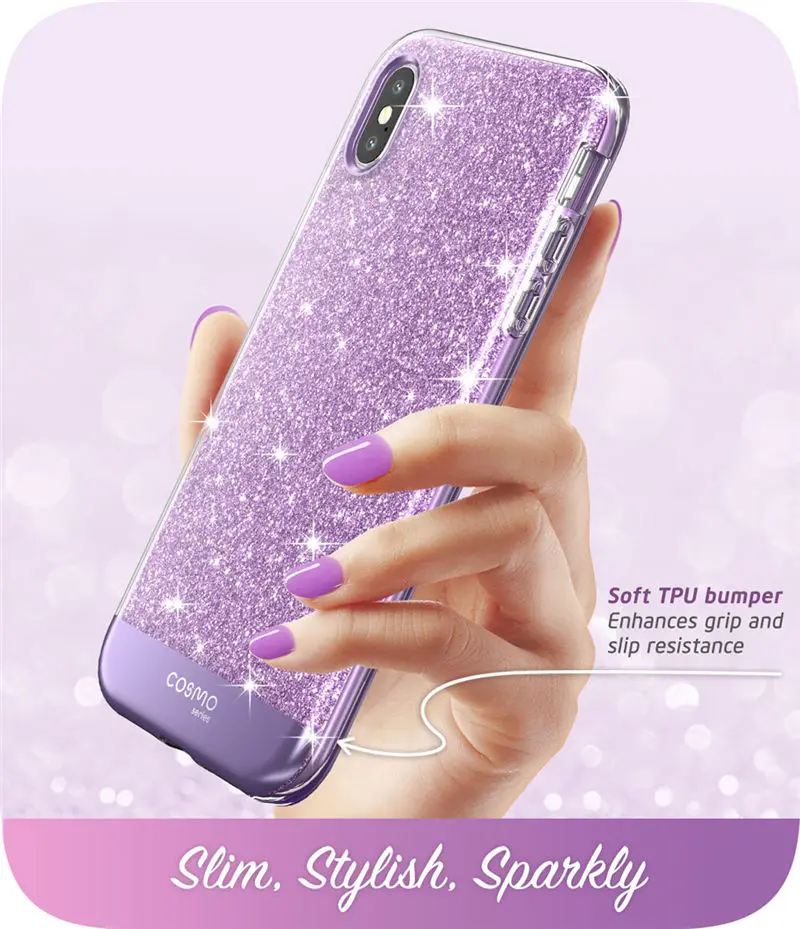 Чехол i-Blason для iPhone X Xs 5," Cosmo Series полный корпус блестящий Мраморный бампер чехол со встроенной защитой экрана