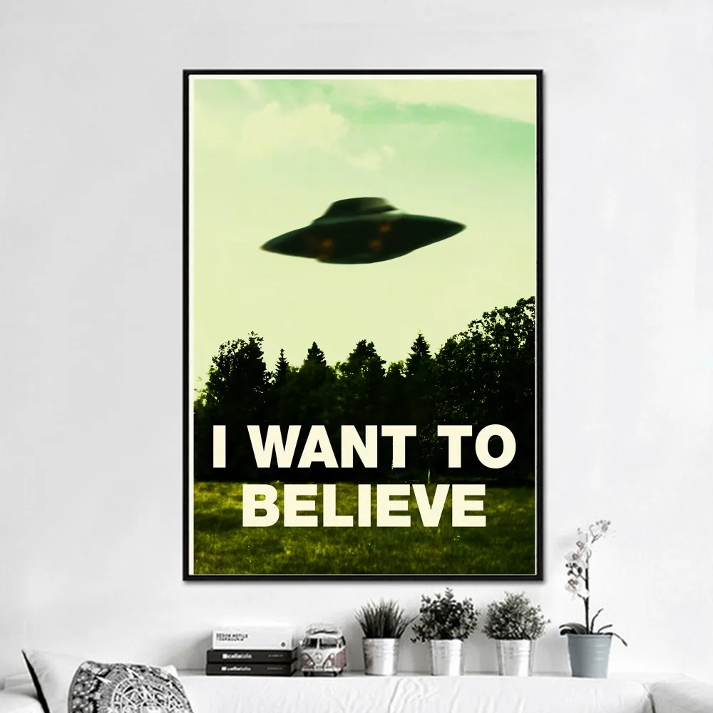 

I Want To Believe Classic Canvas Art Painting Print Poster Wall Pictures For Living Room Decorative Home Decor No Frame