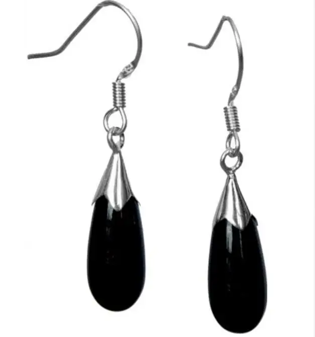 Бесплатная доставка Miss jewelry новая пара зеленые Серебряные длинные серьги в форме