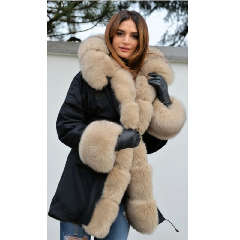 CKMORLS/Новинка 2018 пальто с натуральным мехом зимняя Толстая теплая куртка