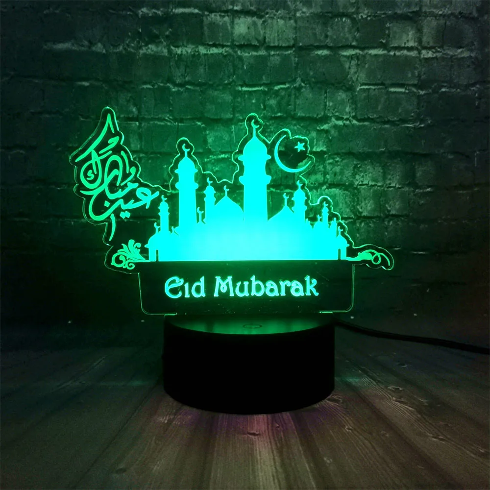 Новый 3D LED Лава вера ИД Мубарак Рамадан Карим Ид аль-Фитр домашний стол 7 цветов USB