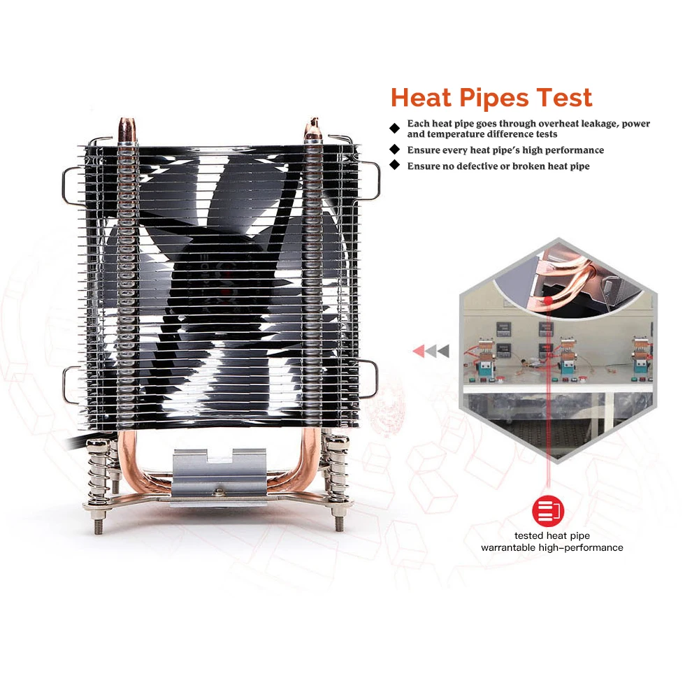 SOPLAY для Intel AMD CPU Cooler 2 тепловые трубки 3pin 9 см вентилятор ПК настольный компьютер