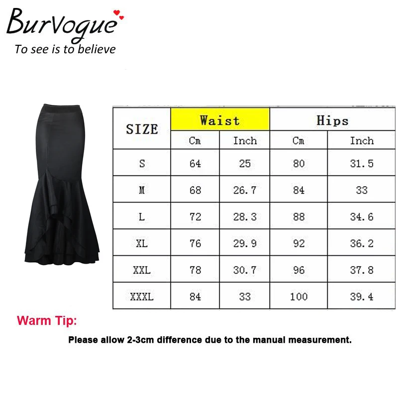 Burvogue стильная юбка Русалка стимпанк с высокой талией юбки модные Vestidos