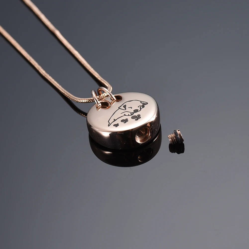

9941 Hot Selling My Sleeping Puppy Cute Mini Urn Pendant Cremation Jewelry Necklace Animal Pet Ashes House Keepsake Never Fade