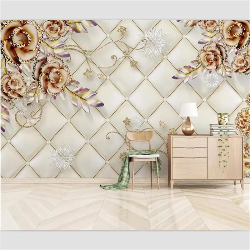 

beibehang Wallpaper custom living room bedroom mural modern minimalist fashion 3D stereo diamonds European style wall