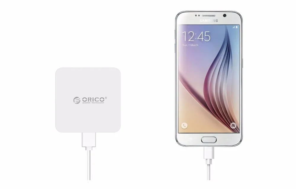 ORICO зарядное устройство для телефона Быстрая зарядка QTW-1U QC3.0 18 Вт Быстрое USB зарядное устройство для iPhone samsung Xiaomi huawei с 1 м бесплатным Micro USB кабелем