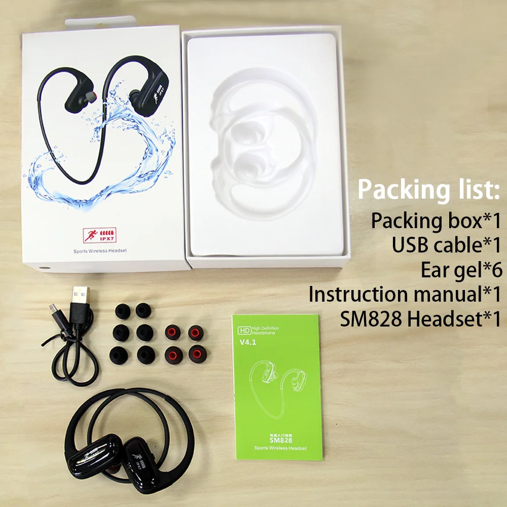 Sm828 16G mp3-плеер Bluetooth наушники спортивные водонепроницаемые беспроводные наушники Bluetooth музыкальный плеер Bluetooth наушники для телефона