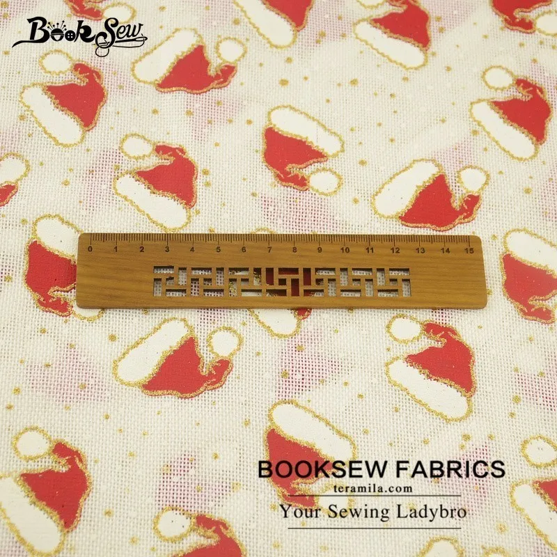 Booksew Лен Ткань Новогодние товары шляпа Дизайн жира четверти метра 50x150 см