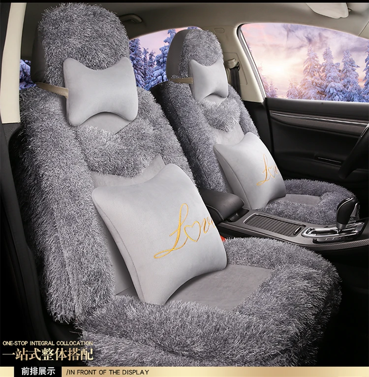 Модные милые автомобильные аксессуары hello kitty, кашемировые Декоративные Чехлы, теплые зимние универсальные автомобильные чехлы
