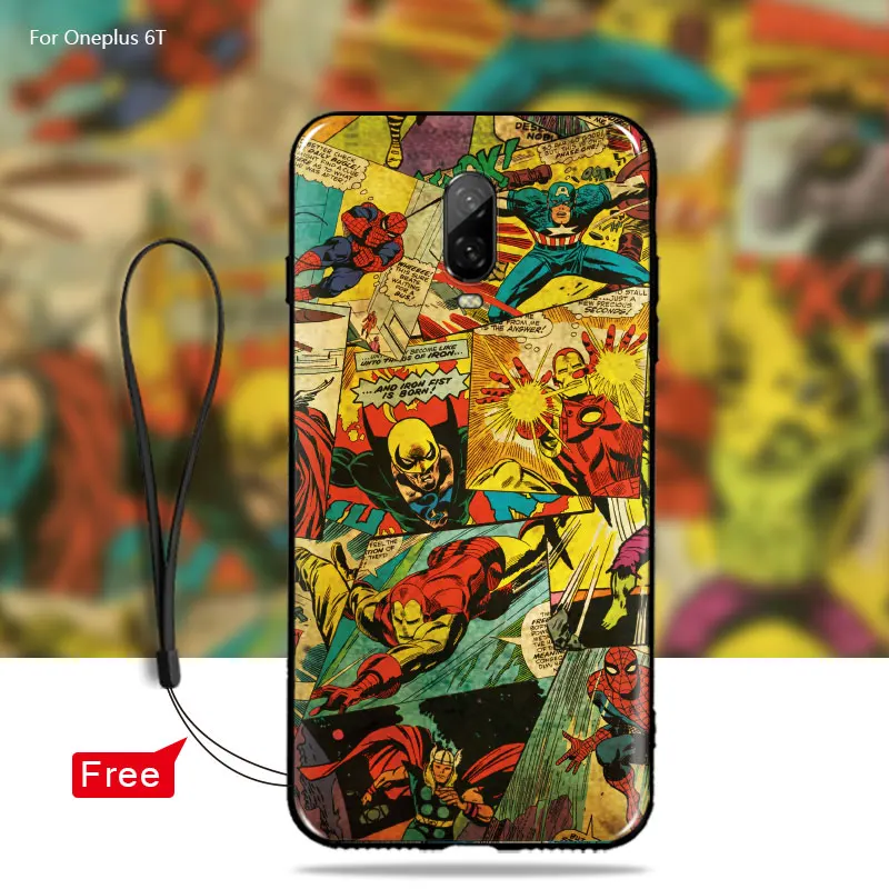 Высококачественный чехол для OnePlus 6T 6 5T 5 мягкая задняя крышка из ТПУ Marvel superheroes