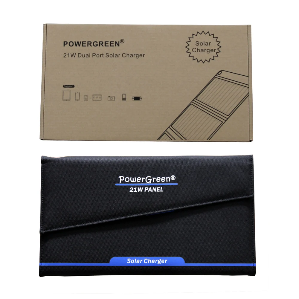 

PowerGreen Foldable 21 Watts Solar Charger Power Bag Portable Charging