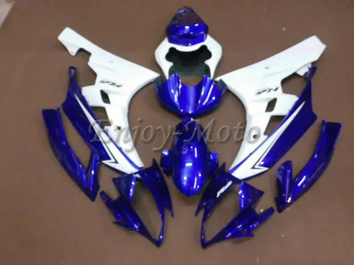 5 бесплатных Подарки ABS Глянцевая Впрыска Белый Синий Обтекателя YZF600 R6 06 07 Гонки