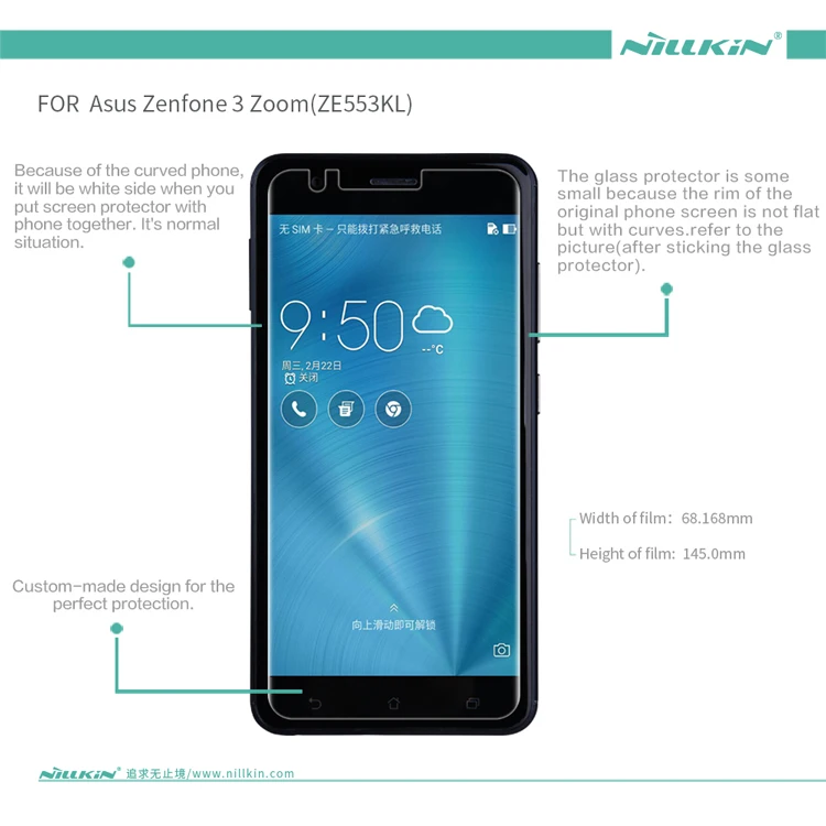 Nillkin пленка не стекло Прозрачный и матовый экран протектор для ASUS Zenfone 3 Zoom ZE553KL