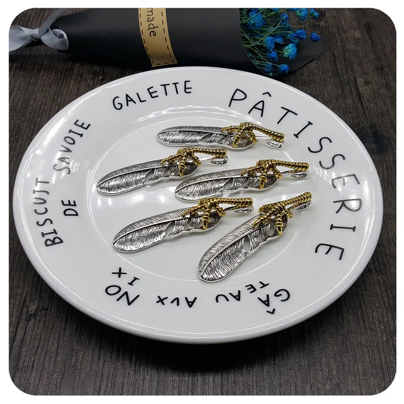 6 шт./лот Винтаж мастер Японии Орел Paw и Перо Талисманы Подвески для браслет