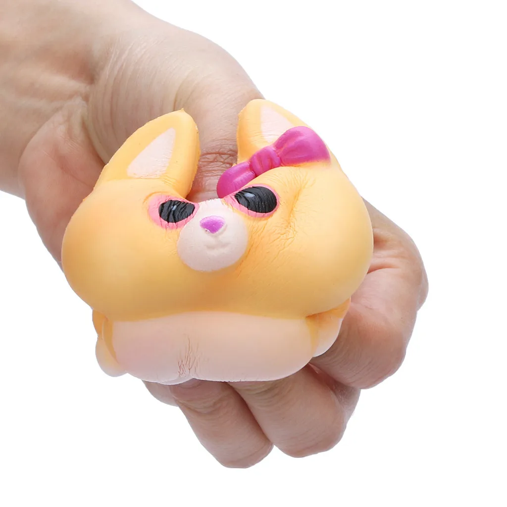 Эластичный экологически чистый ПУ кошачий антистресс Kawaii белый крем
