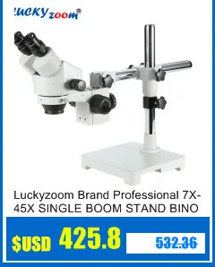 Luckyzoom бренд 3.5X-90X стерео микроскоп SZM0.5X SZM2.0X Микроскоп Вспомогательный объектив