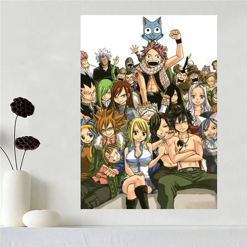 Обычная сатиновая плакат Fairy Tail отделочная ткань для дома печати из шелковой