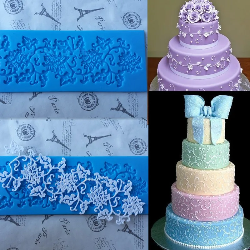 1 шт. 3D Силиконовая DIY Форма для помадки на торт форма цветочного кружева сахар