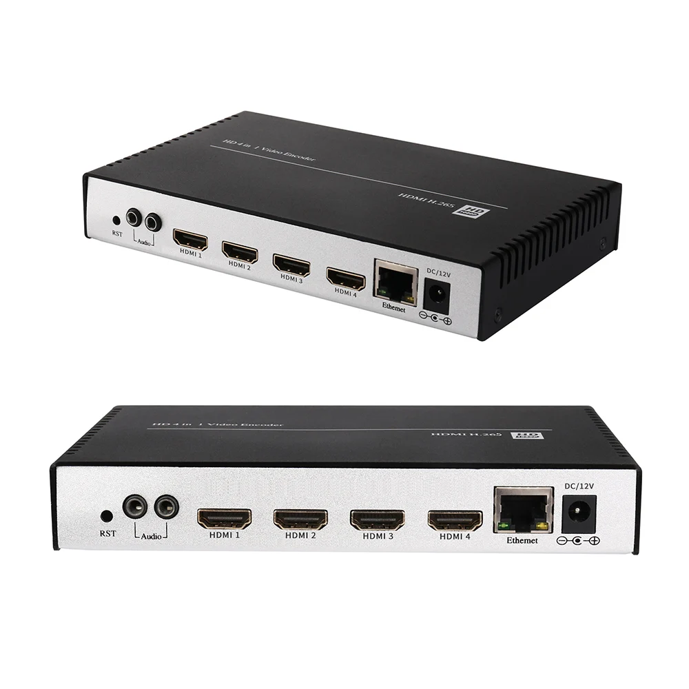 4K 4 канальный HDMI IP кодировщик потокового видео H.265 RTMP с поддержкой HLS HTTP RTSP UDP RTP