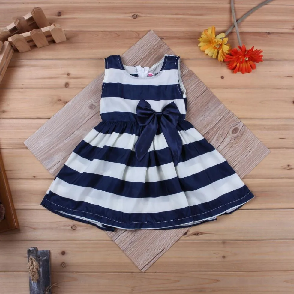 Одежда для малышей летнее платье в полоску маленьких девочек платье-пачка