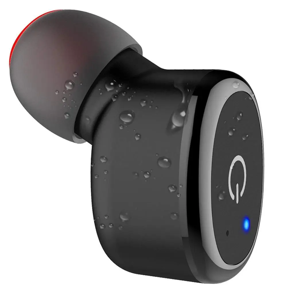 Black Невидимые Bluetooth наушники IP68 Водонепроницаемые Bluetooth беспроводные наушники 6H Playtime с микрофоном для iPhone Android Phone - Цвет: Black