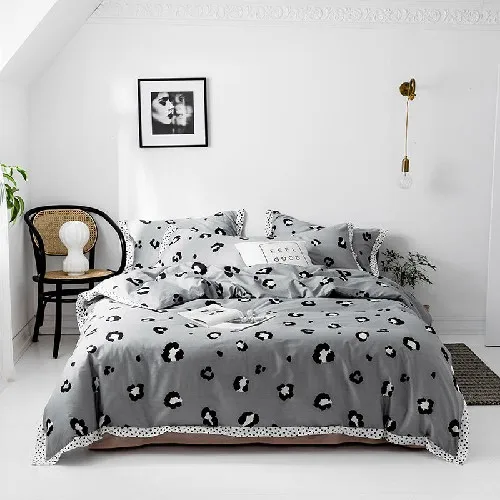 bedding set 3 Хлопковая сдвоенная, большая ковровое покрытие простыня постельный комплект белый серый постельный комплект простыня ropa de cama parure de lit - Цвет: bedding set 3