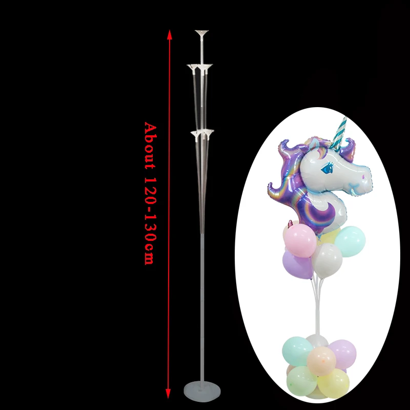 1set balloons stand4 Единорог вечерние поставки розовые радужные воздушные шары в форме единорога баннер тарелки салфетки кекс ббеби Шауэр детский Декор ко дню рождения - Цвет: 1set balloons stand4